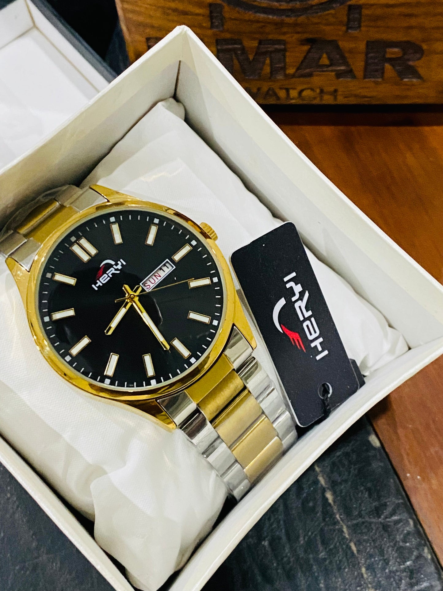 Tow Tone Black Model With Day Date Function